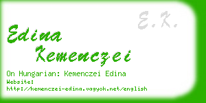 edina kemenczei business card